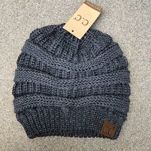 C.C. Exclusives Knit Beanie Hat Women's Grey Cap Brand New Winter​​​